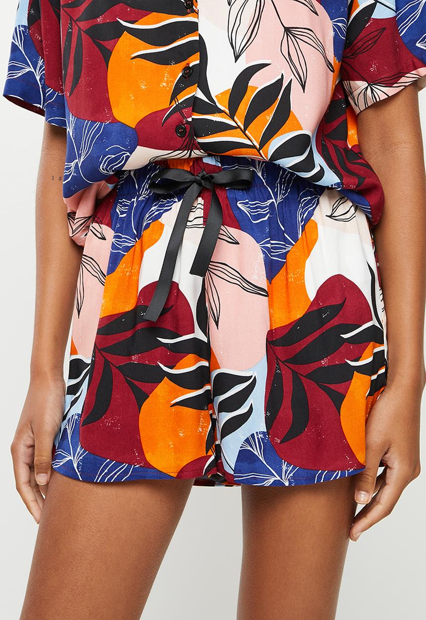 Superbalist - Sleep shirt & shorts set - warm palm