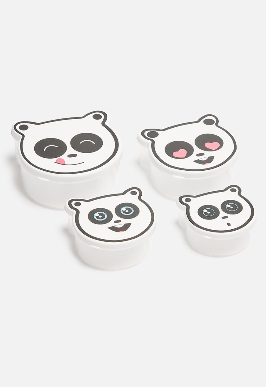 H&S - Panda snack box set of 4 - black & white
