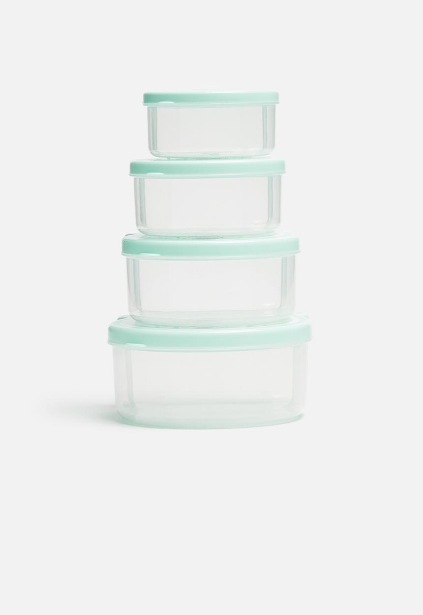 H&S - Boy bear snack box set of 4 - blue