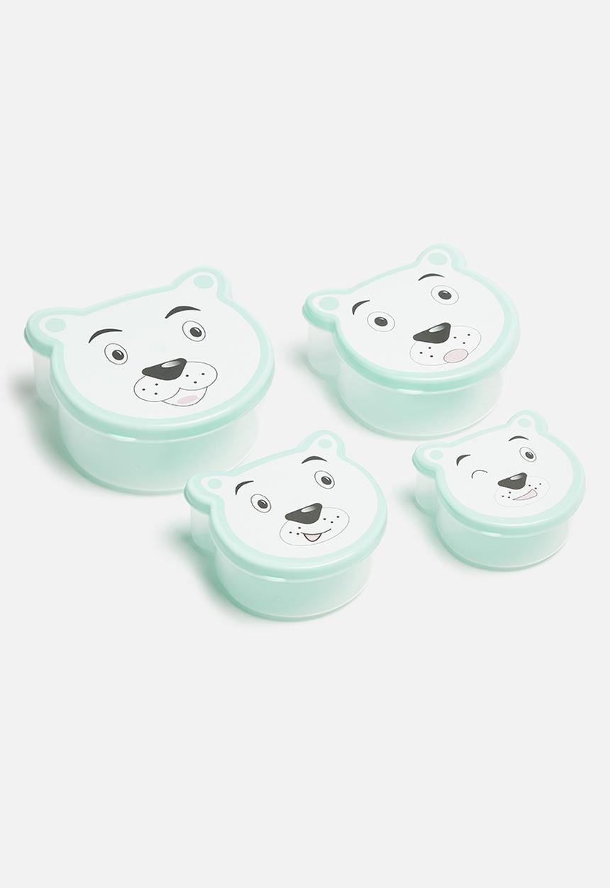 H&S - Boy bear snack box set of 4 - blue
