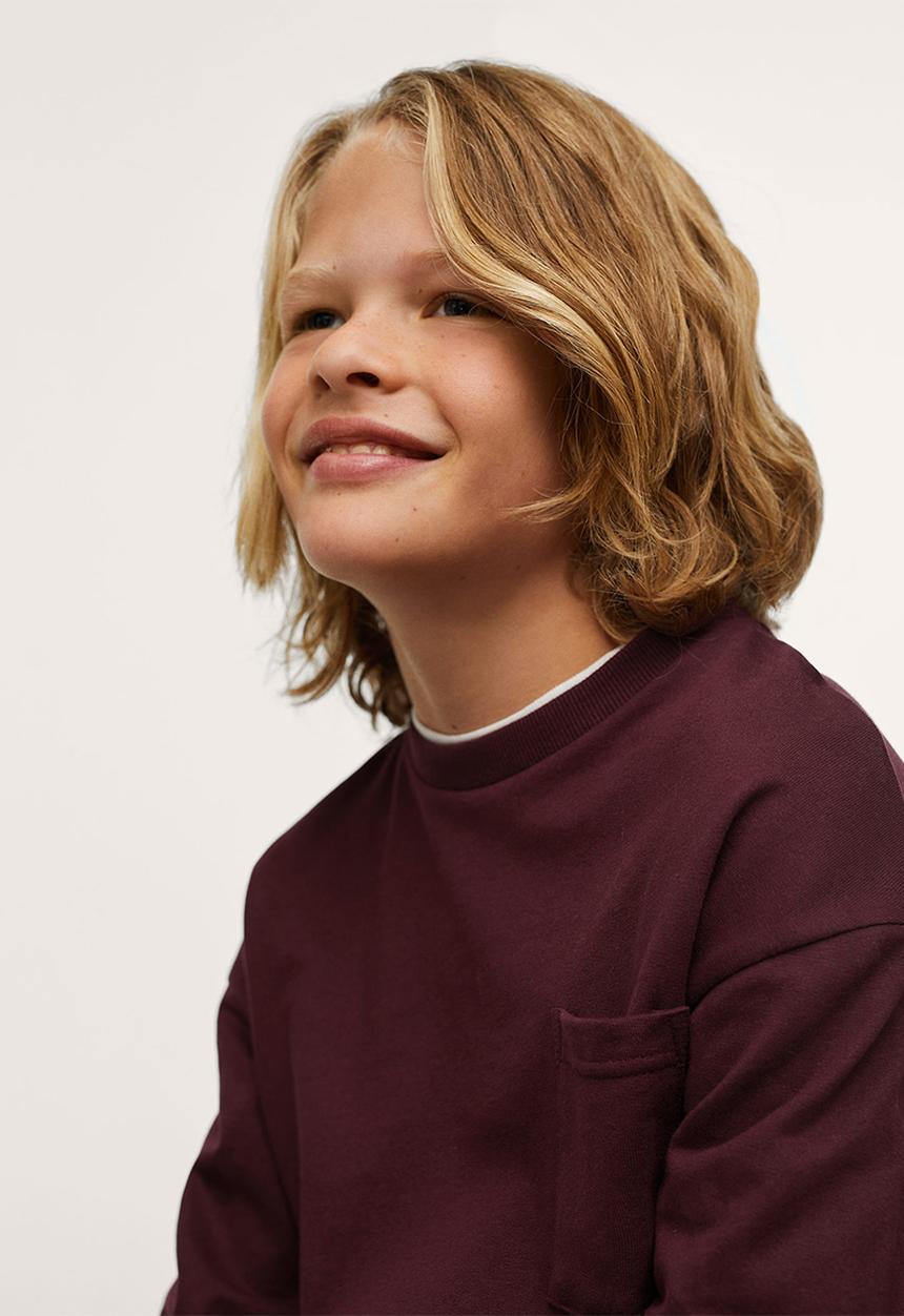 MANGO - Sweatshirt crew -  dark red