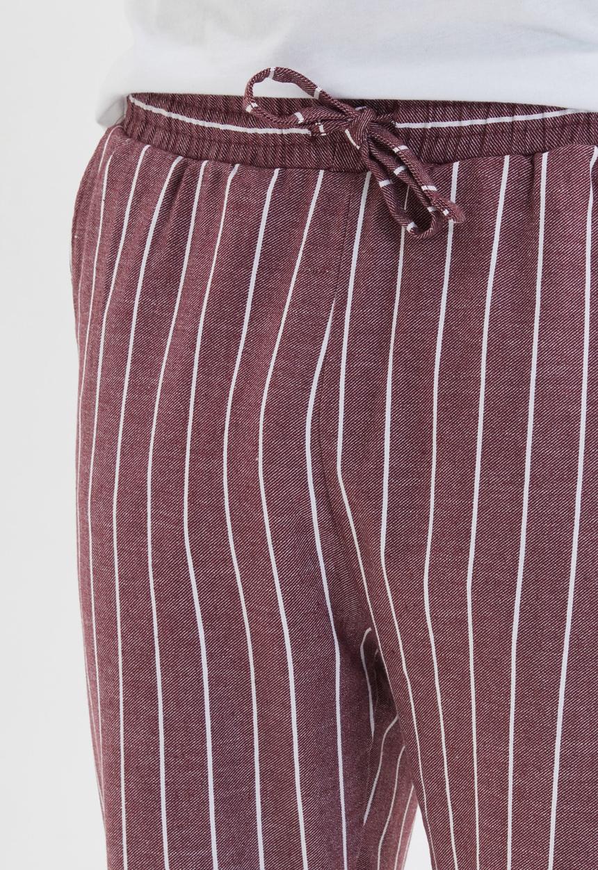 Trendyol - Stripe sleep pants - burgundy & white