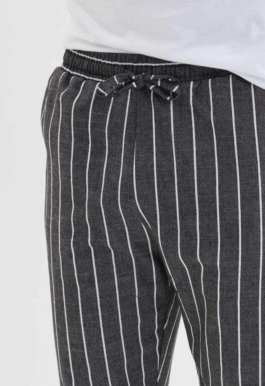 Trendyol - Stripe sleep pants - anthracite & white