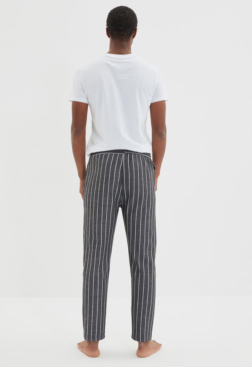 Trendyol - Stripe sleep pants - anthracite & white