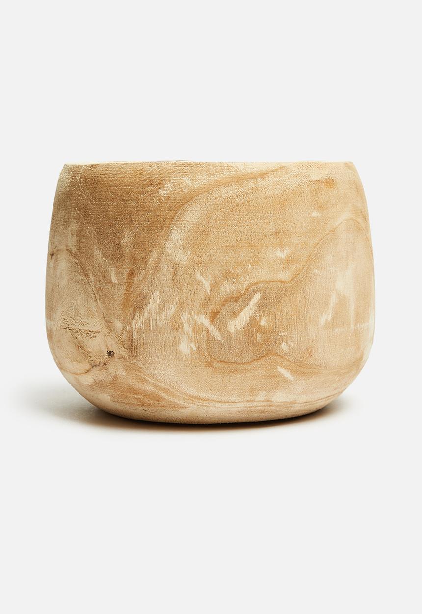 H&S - Paulownia wood pot - natural