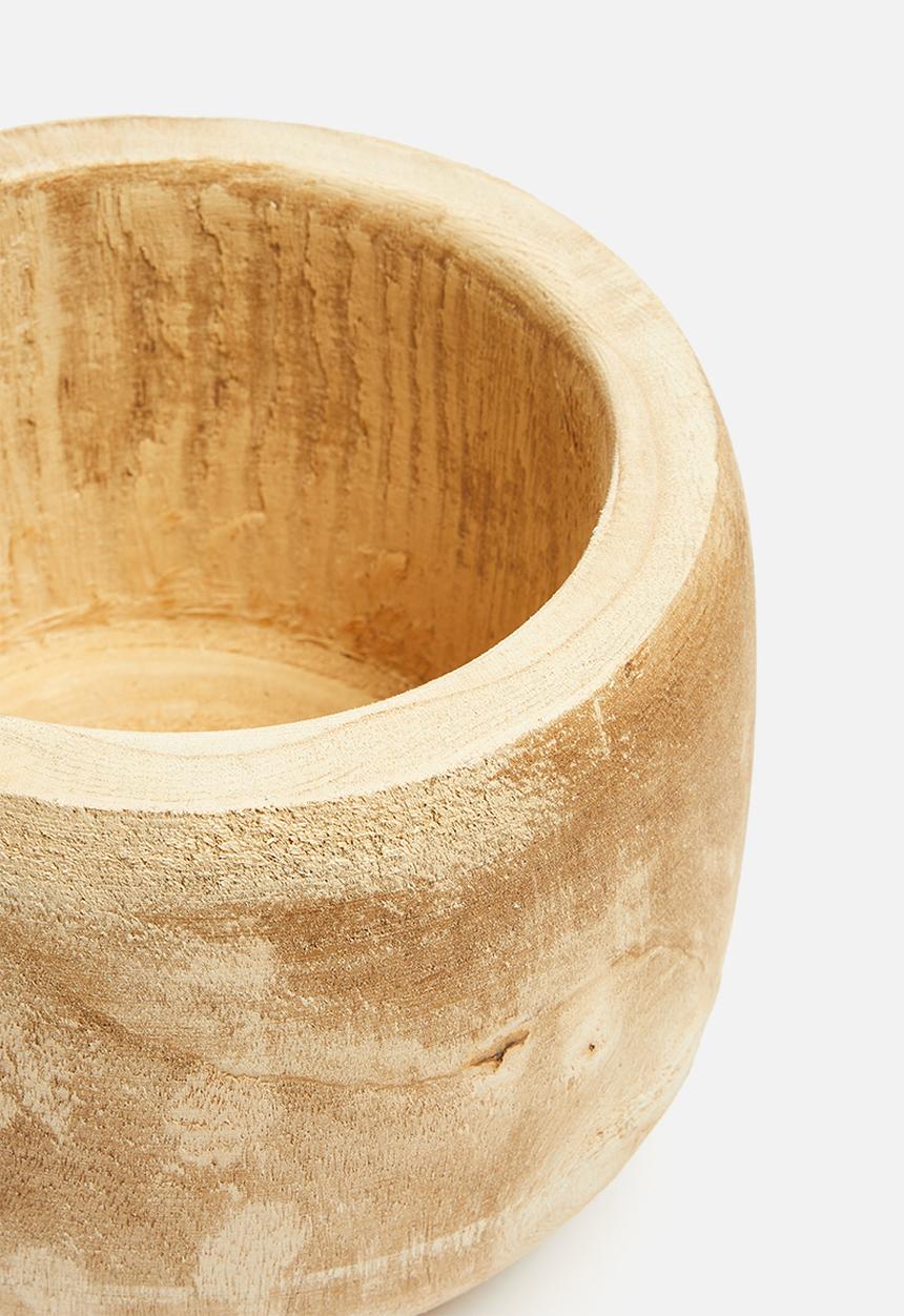 H&S - Paulownia wood pot - natural