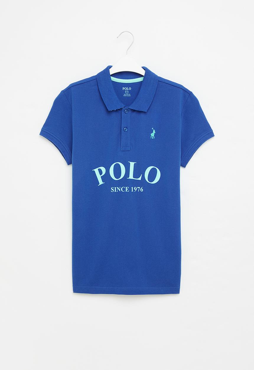 POLO - Boys justin printed ss golfer - cobalt