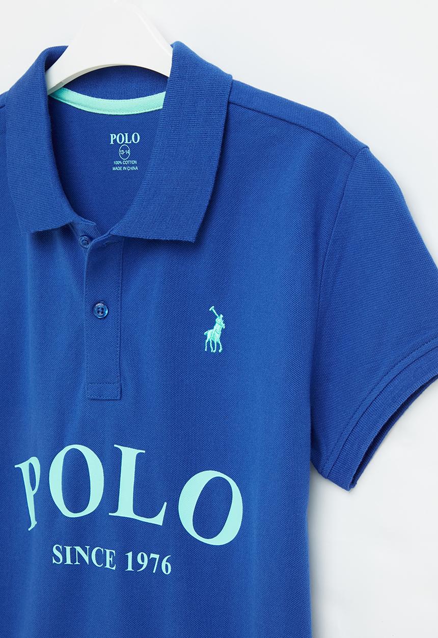 POLO - Boys justin printed ss golfer - cobalt