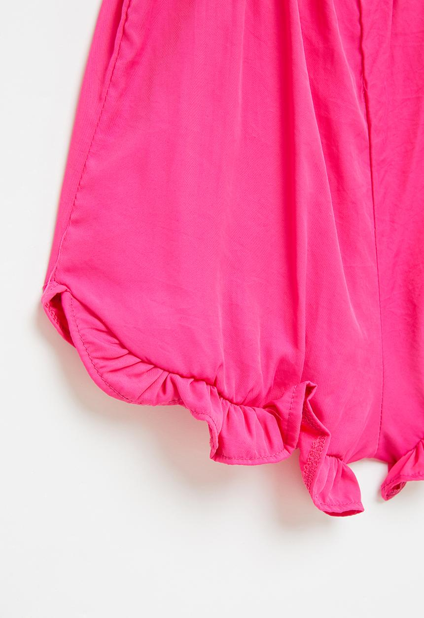 Me&B - Strappy shortall with frill detail - pink