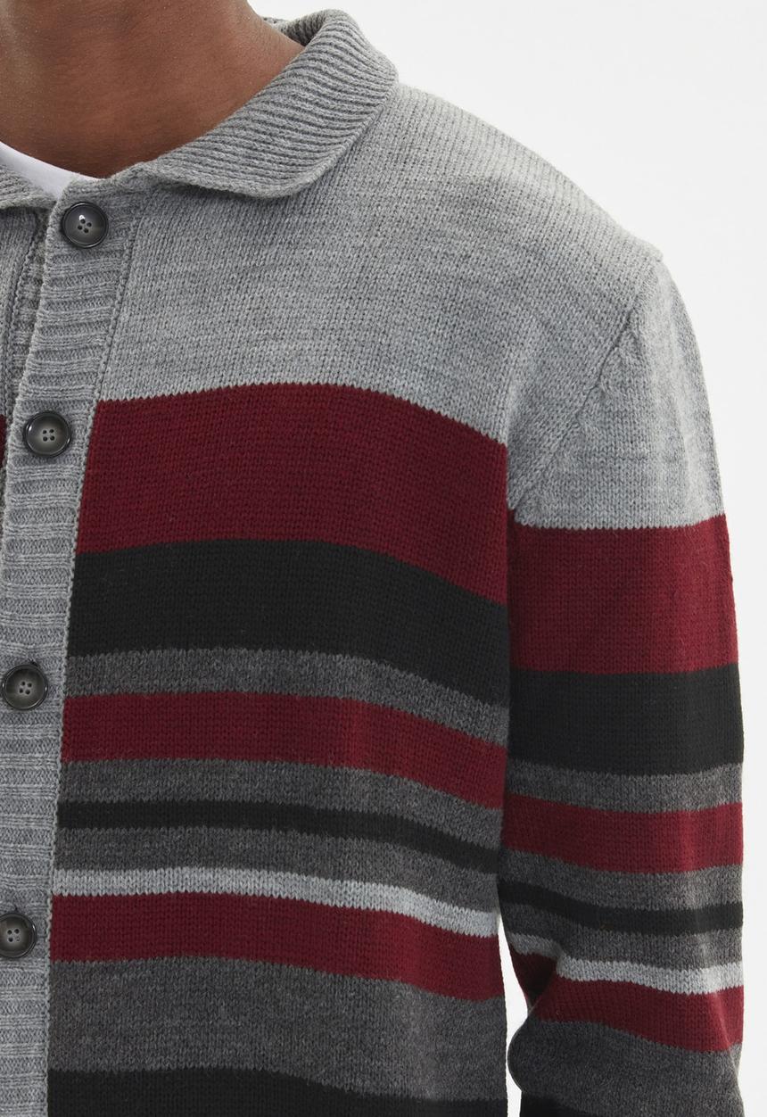 Trendyol - Multi-stripe cardigan - grey
