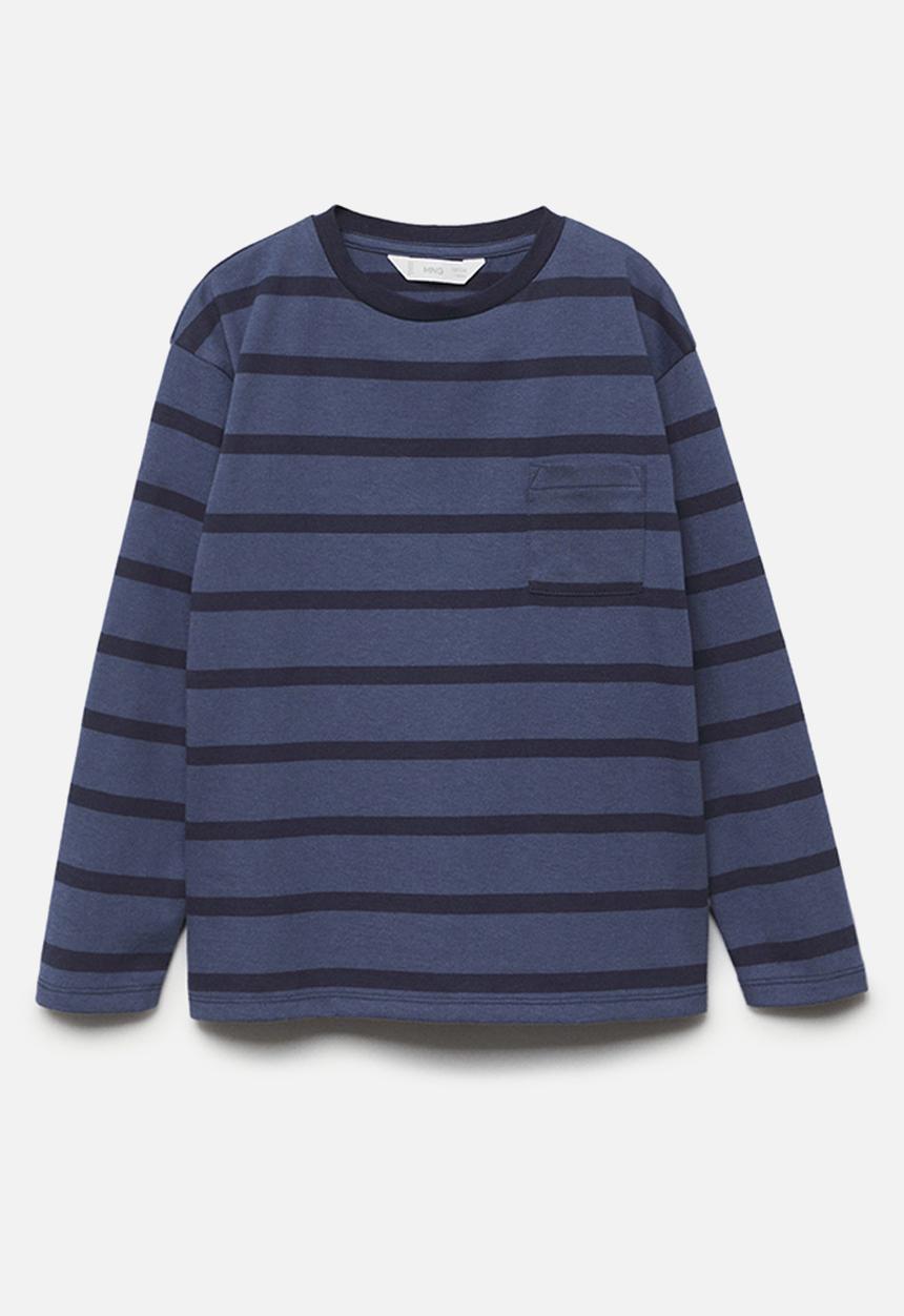 MANGO - T-shirt rayas 1 - blue