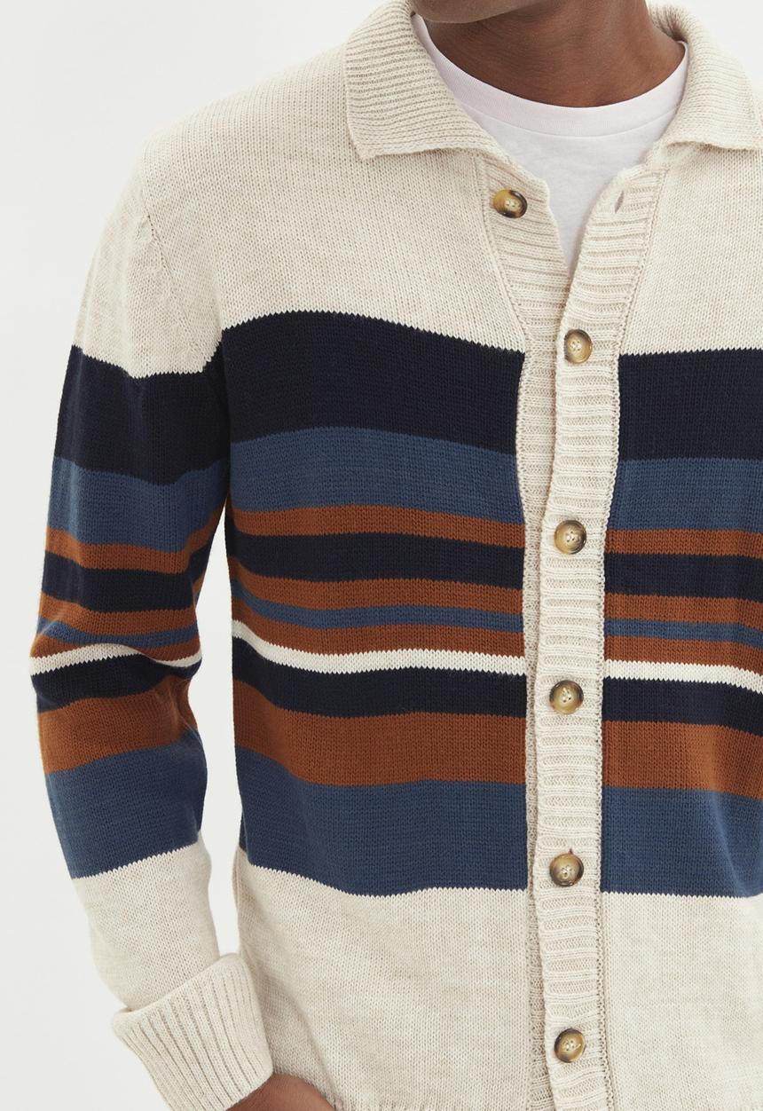 Trendyol - Multi-stripe cardigan - beige