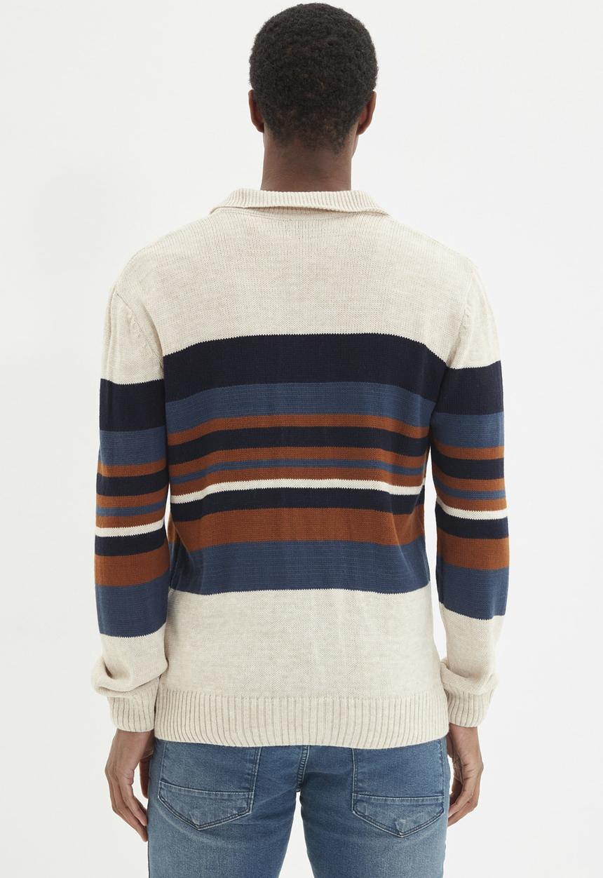 Trendyol - Multi-stripe cardigan - beige