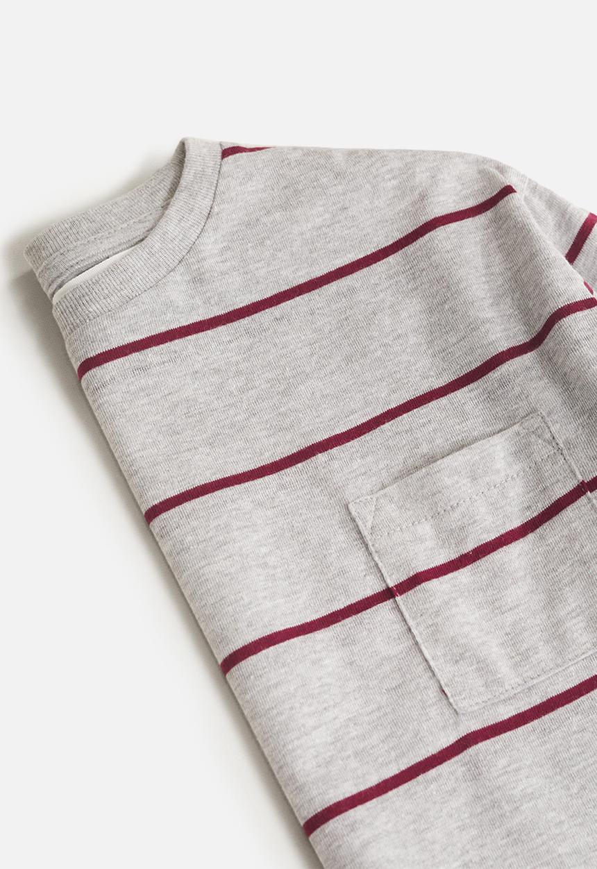 MANGO - T-shirt rayas 1 - dark red