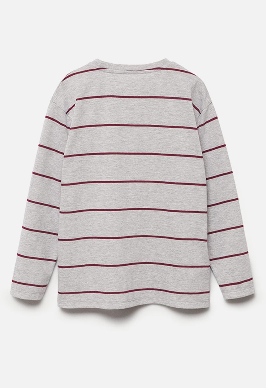MANGO - T-shirt rayas 1 - dark red