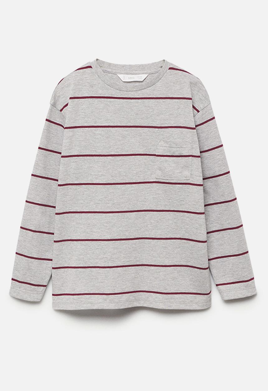 MANGO - T-shirt rayas 1 - dark red