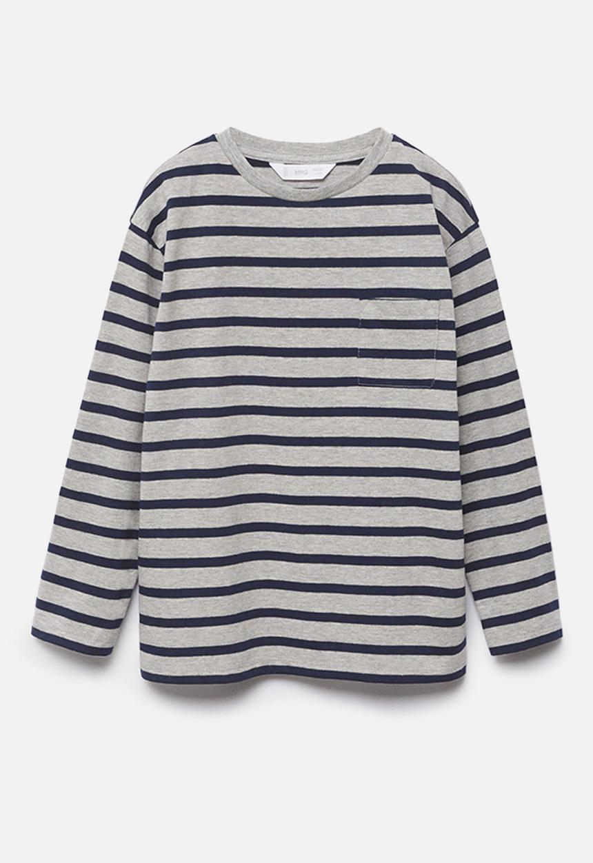 MANGO - T-shirt rayas 1 - medium gray