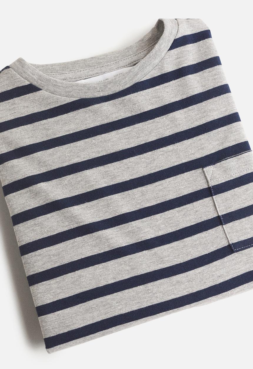 MANGO - T-shirt rayas 1 - medium gray