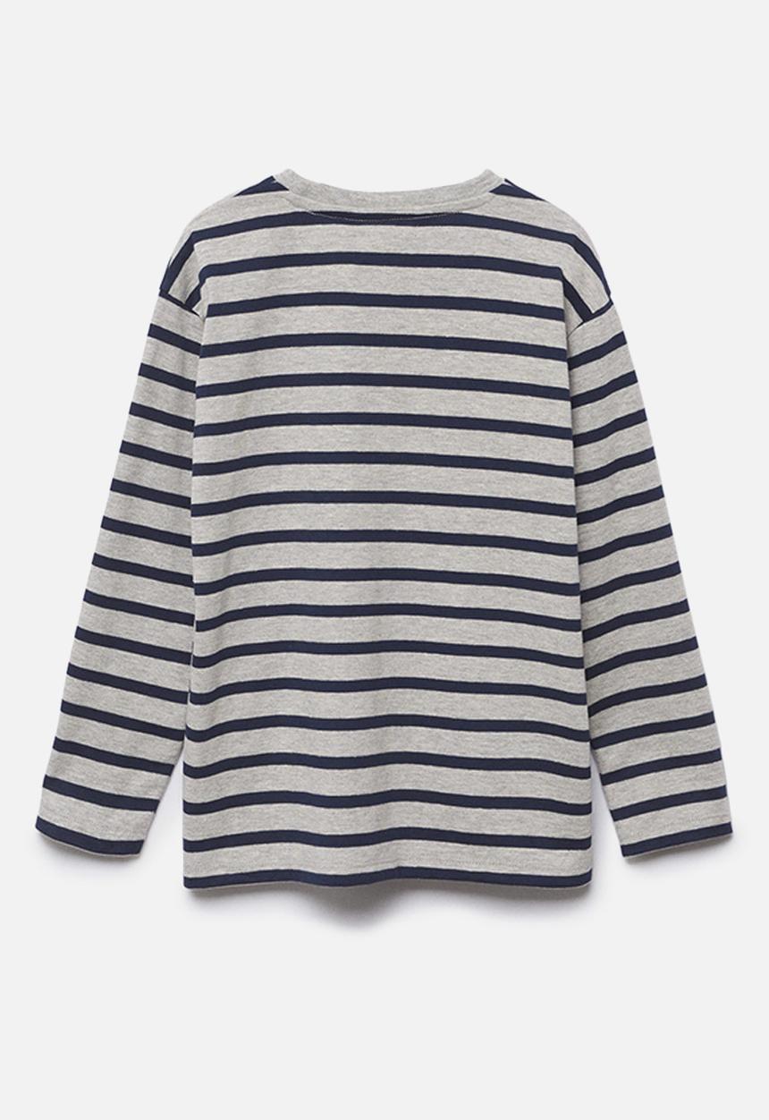 MANGO - T-shirt rayas 1 - medium gray