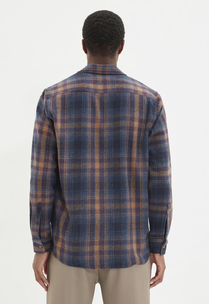 Trendyol - Long sleeve check shirt - mustard & navy 