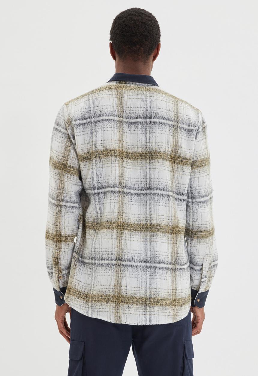 Trendyol - Long sleeve check shirt - ecru