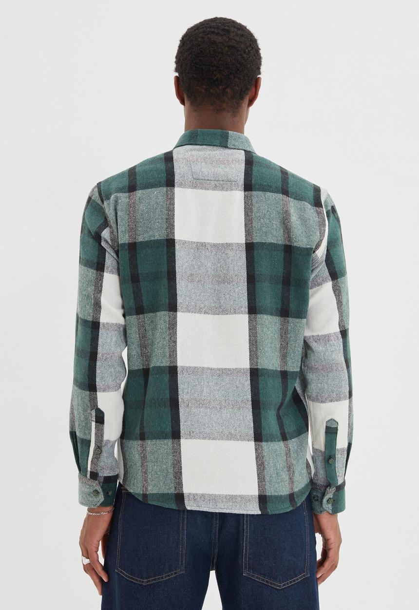 Trendyol - Long sleeve check shirt - green