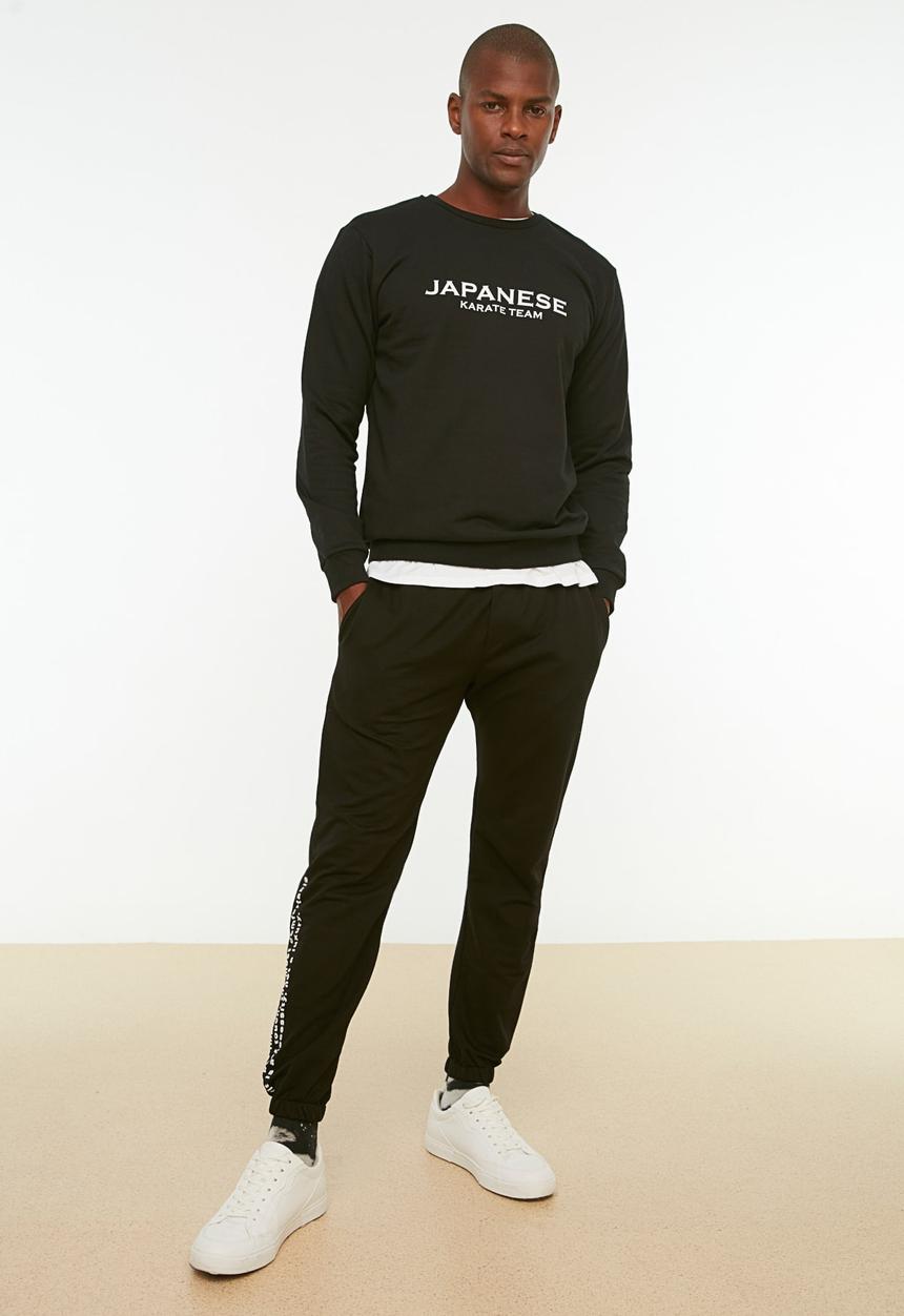 Trendyol - Leg printed jogger - black