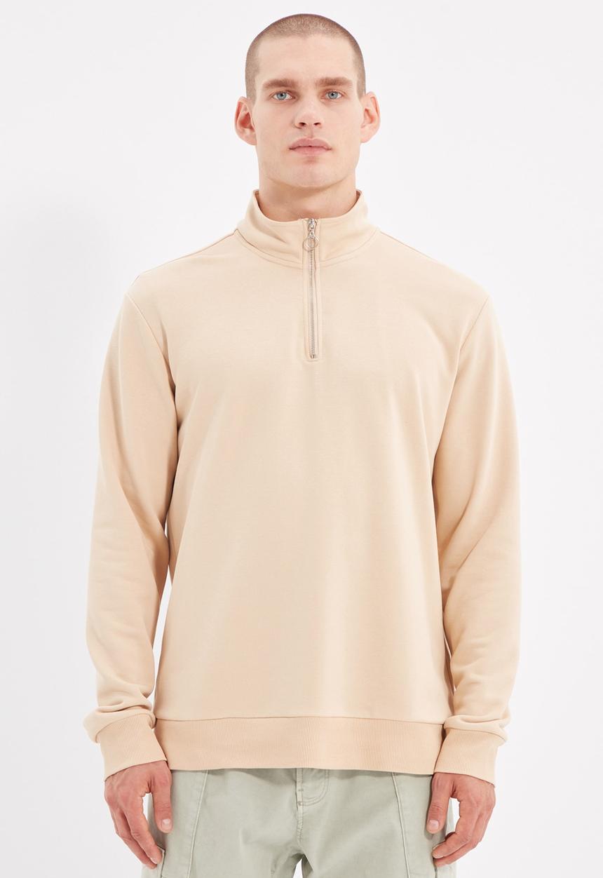 Quarter zip sweater - stone
