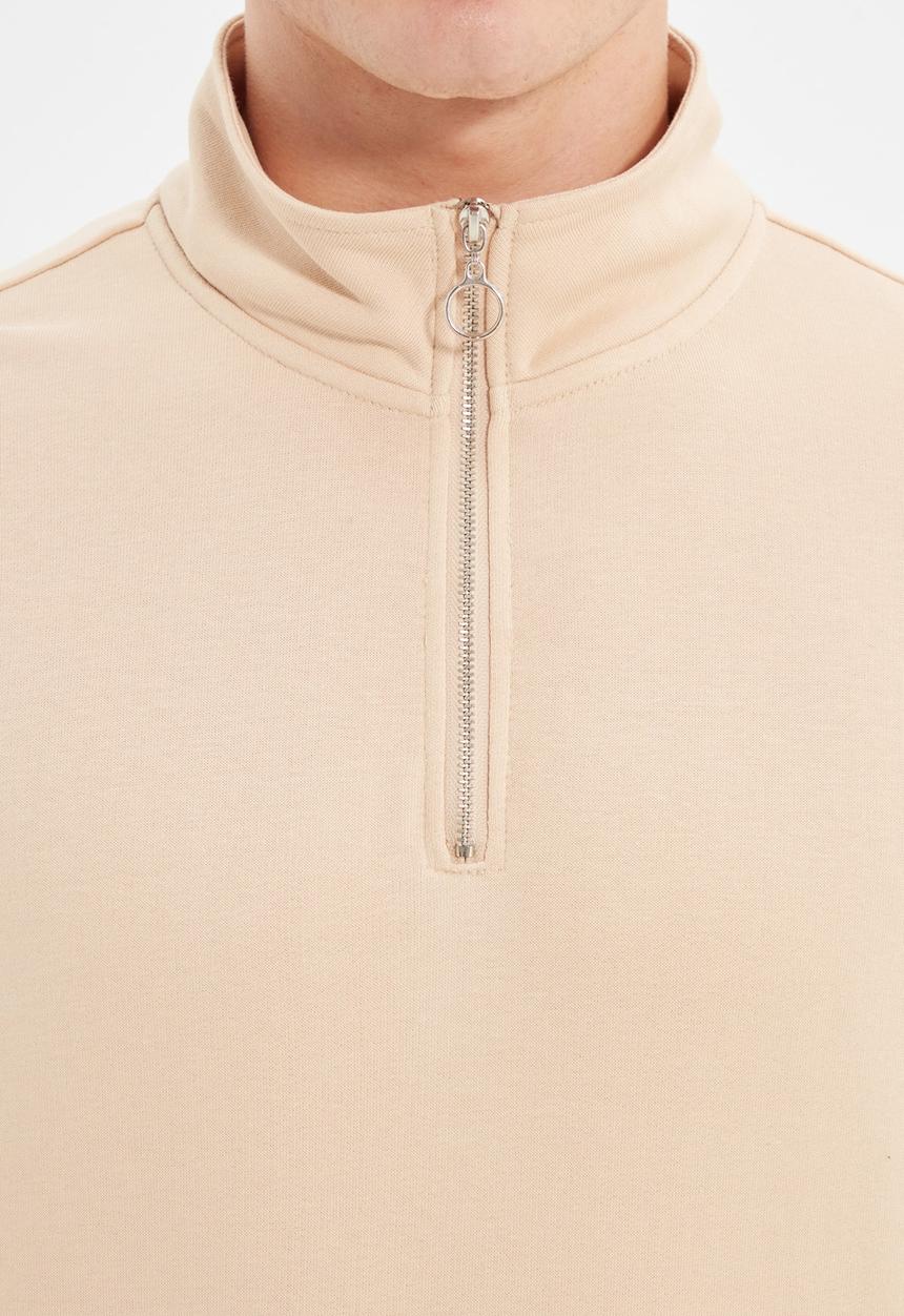 Quarter zip sweater - stone