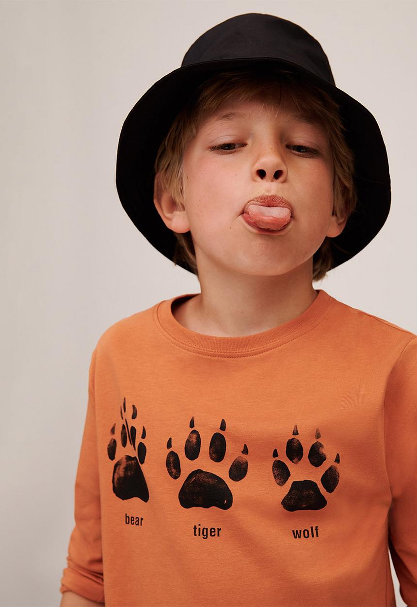 MANGO - T-shirt husky - orange