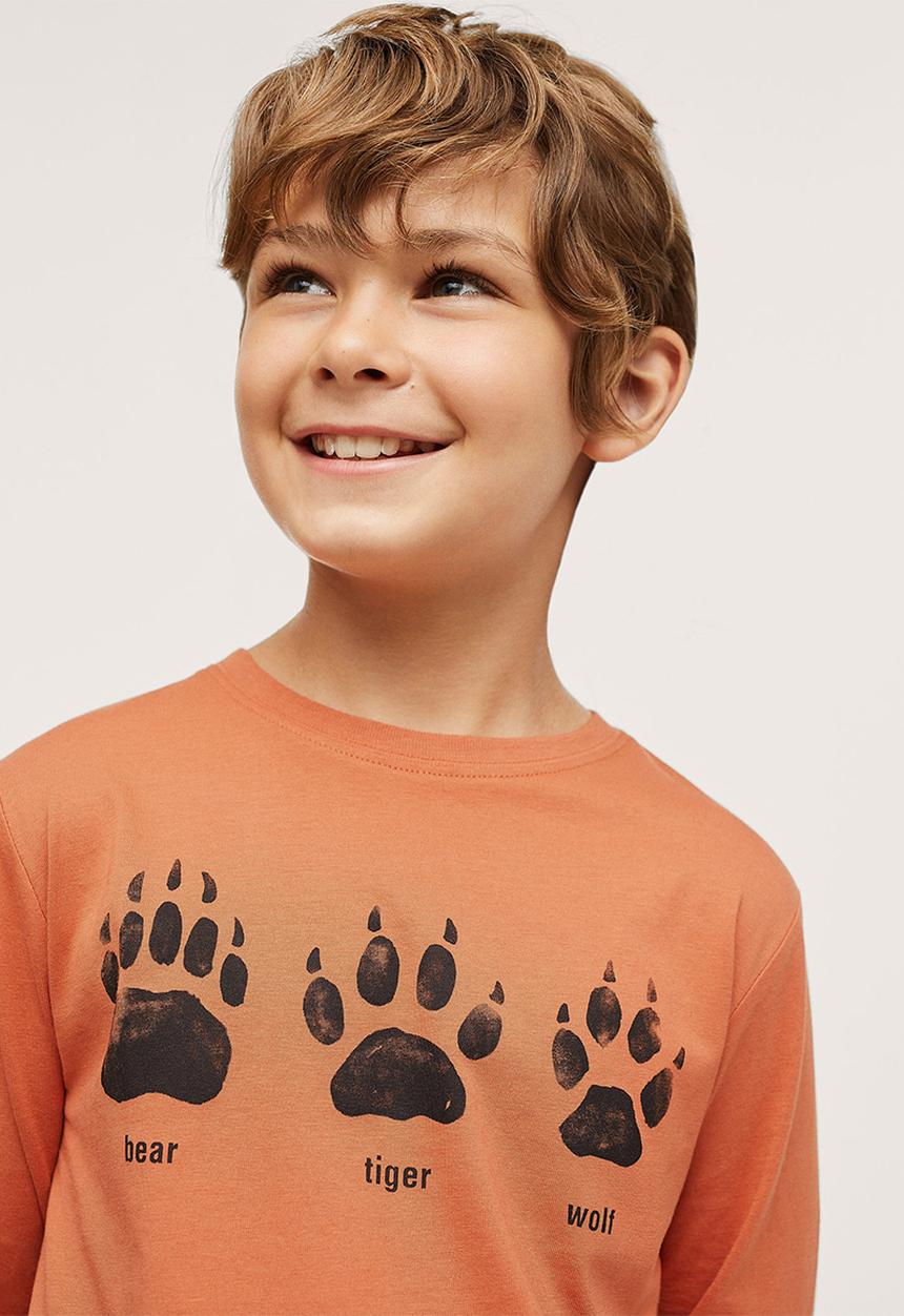 MANGO - T-shirt husky - orange