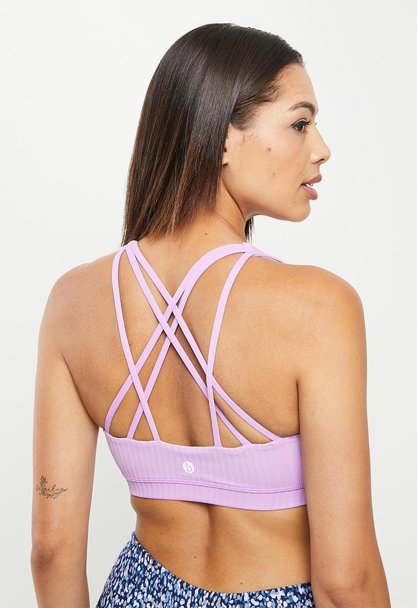 Cotton On - Strappy sports crop - soft grape texture