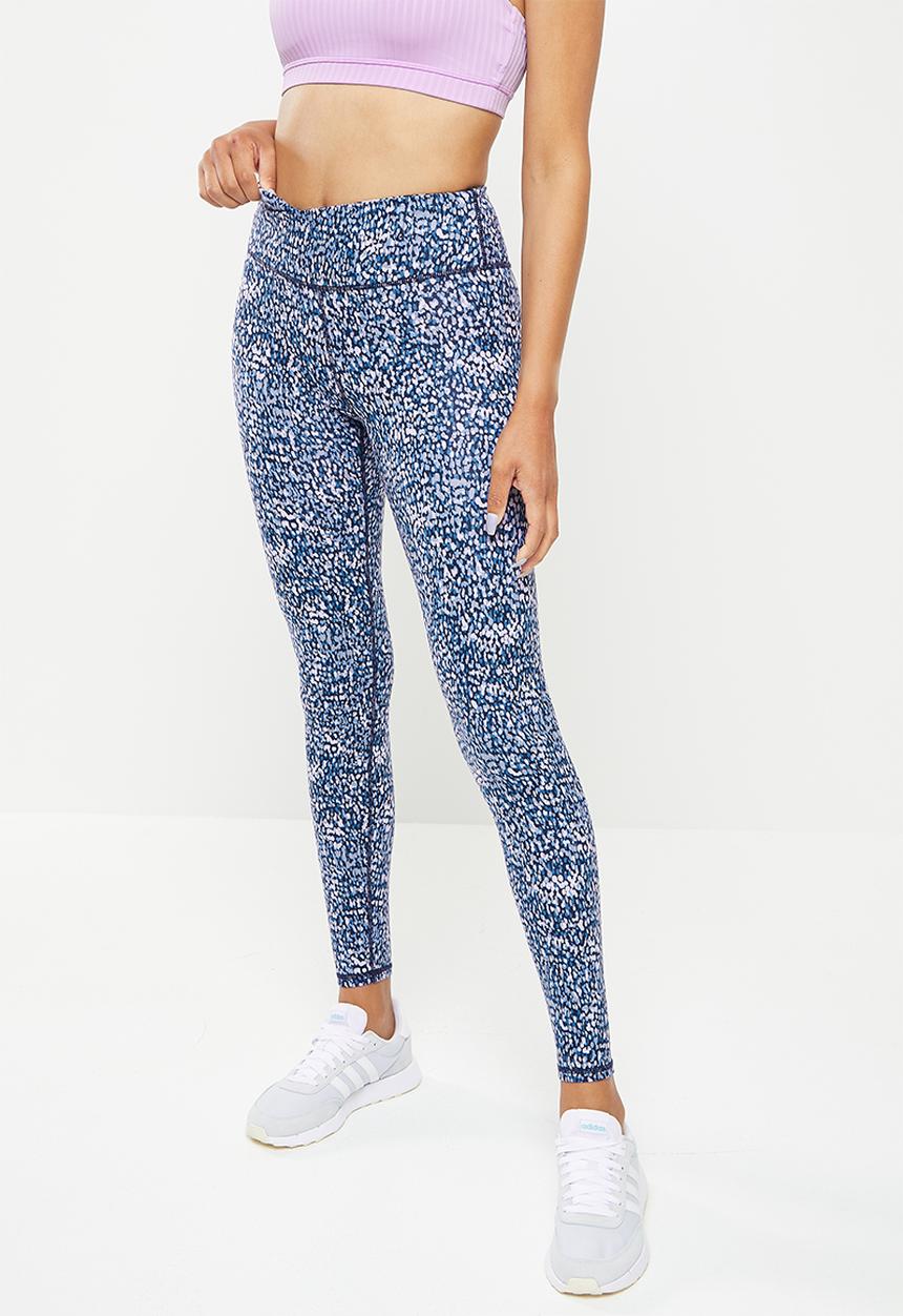 Cotton On - Ultra soft movement full length tight - watercolour brushstrokes blues