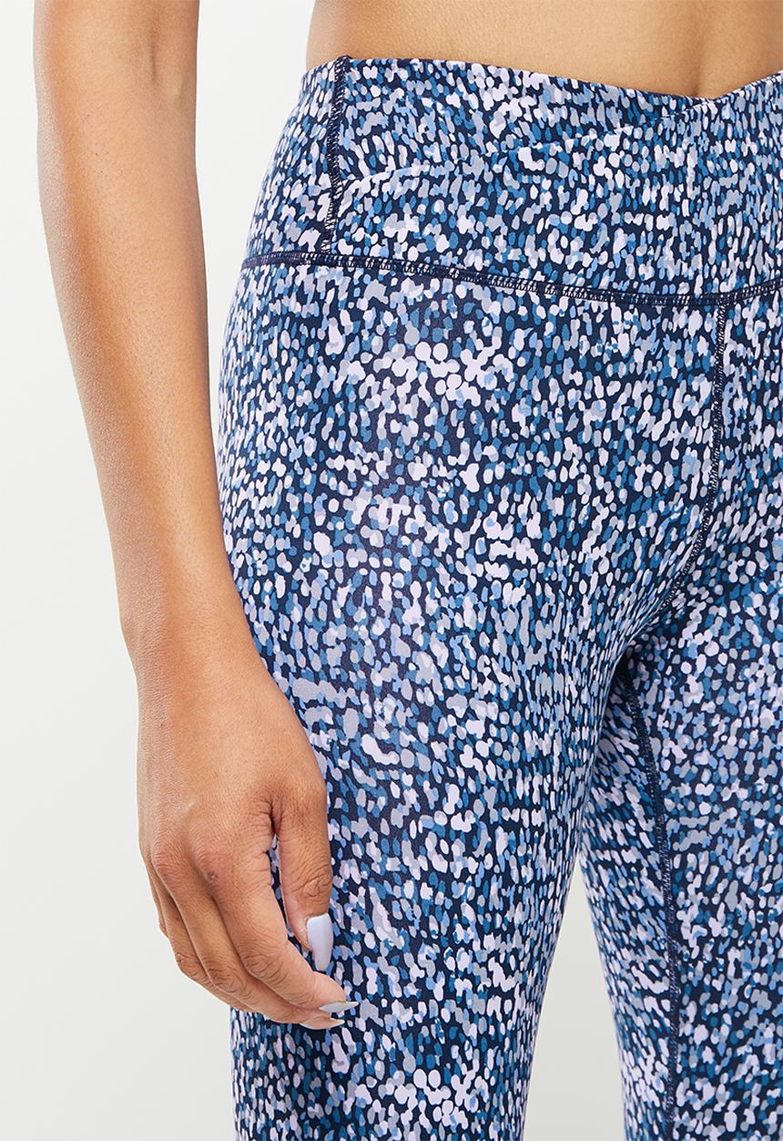 Cotton On - Ultra soft movement full length tight - watercolour brushstrokes blues