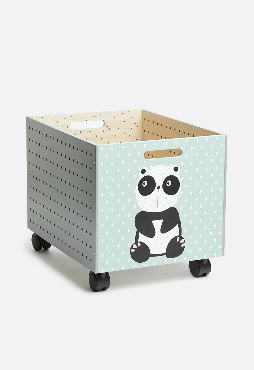 Storage Solutions - Panda wheely toy box - green