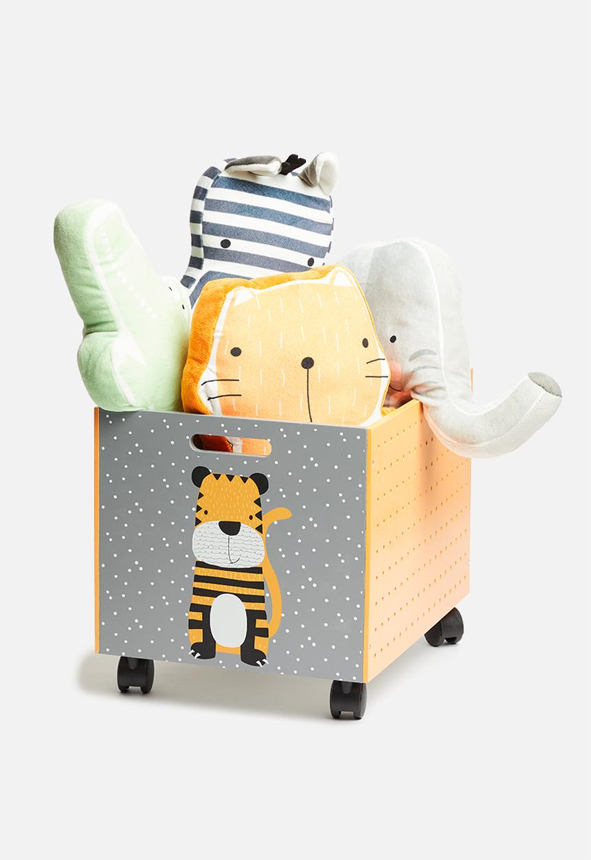 Storage Solutions - Lion wheely toy box - grey