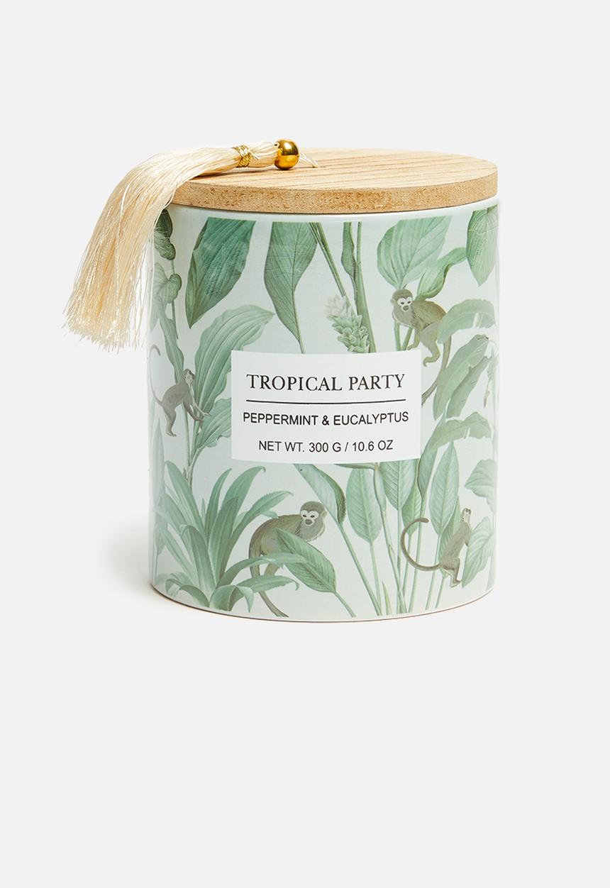 H&S - Tropical party tassel candle - green