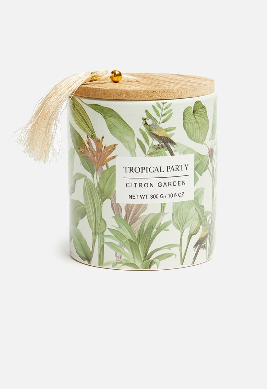 H&S - Tropical party tassel candle - green