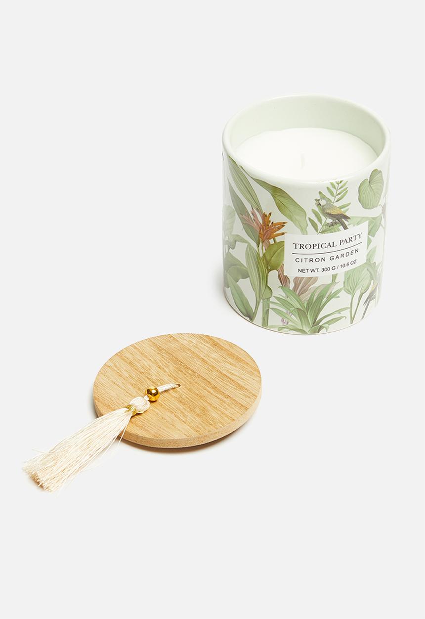 H&S - Tropical party tassel candle - green