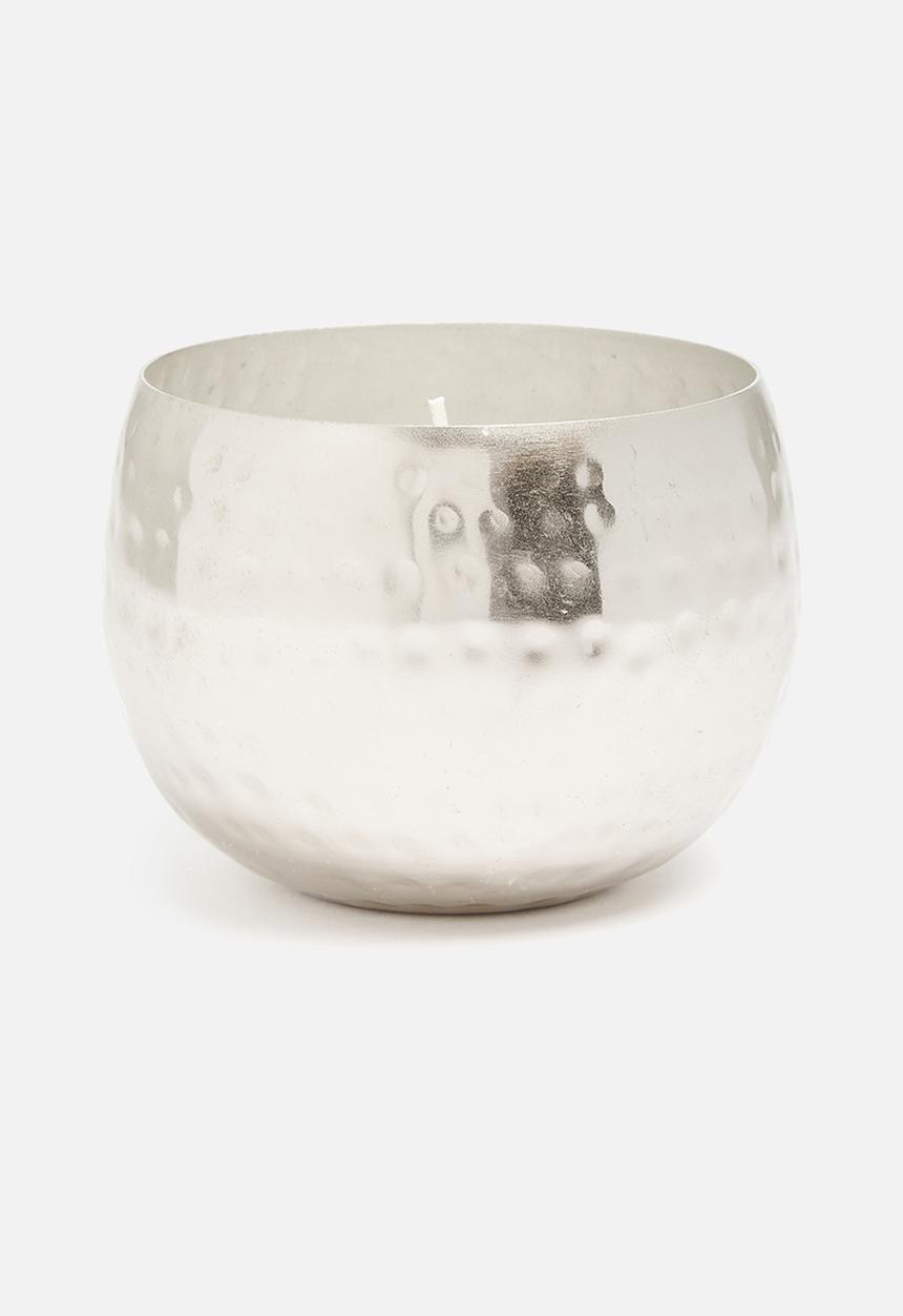 H&S - Metal bowl candle - silver
