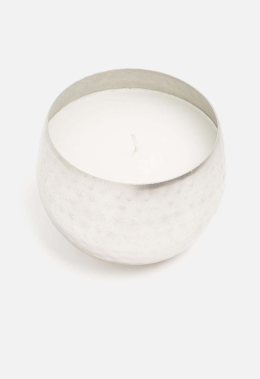 H&S - Metal bowl candle - silver