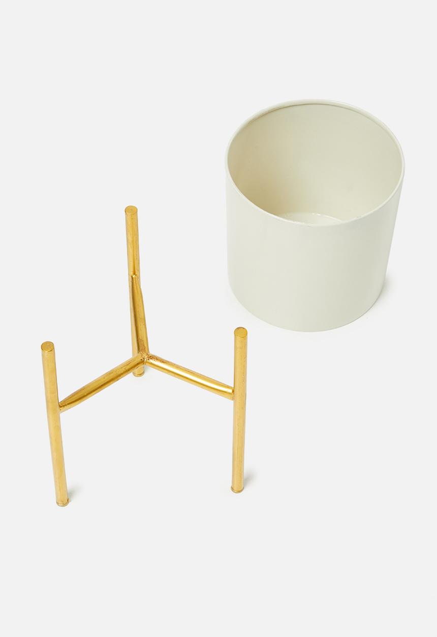 H&S - Flowerpot stand set of 2 - white