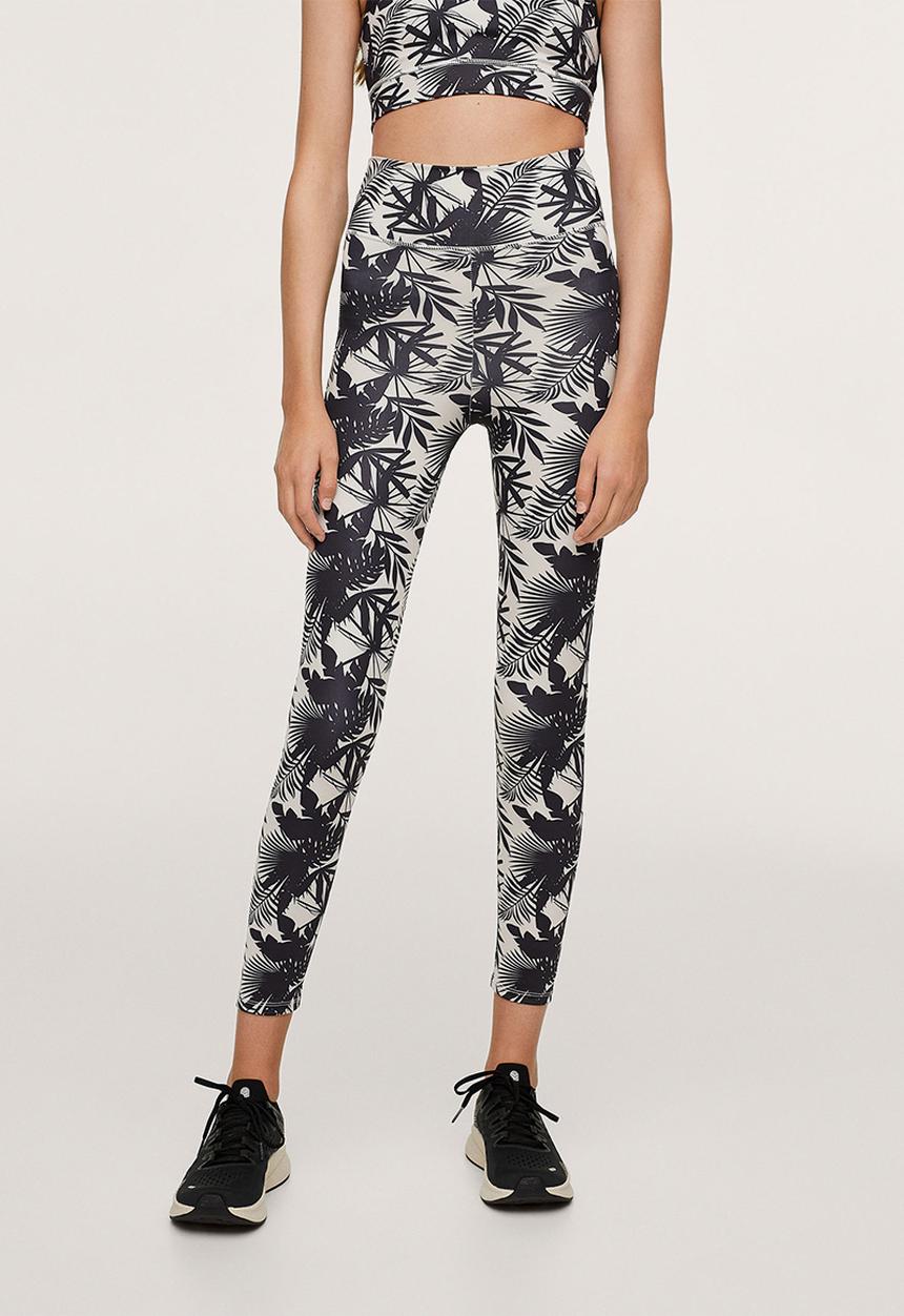 MANGO - Leggings savage - grey & white 