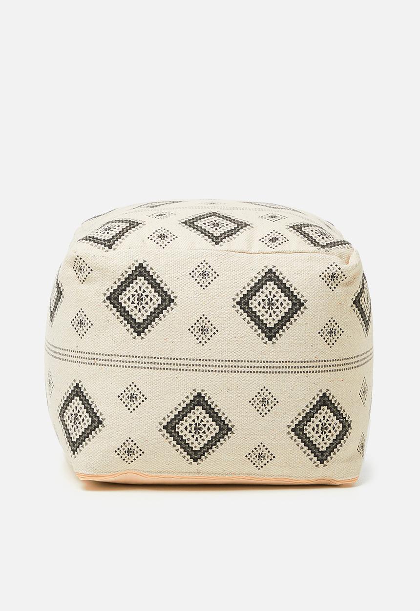H&S - Maia ottoman - black & cream