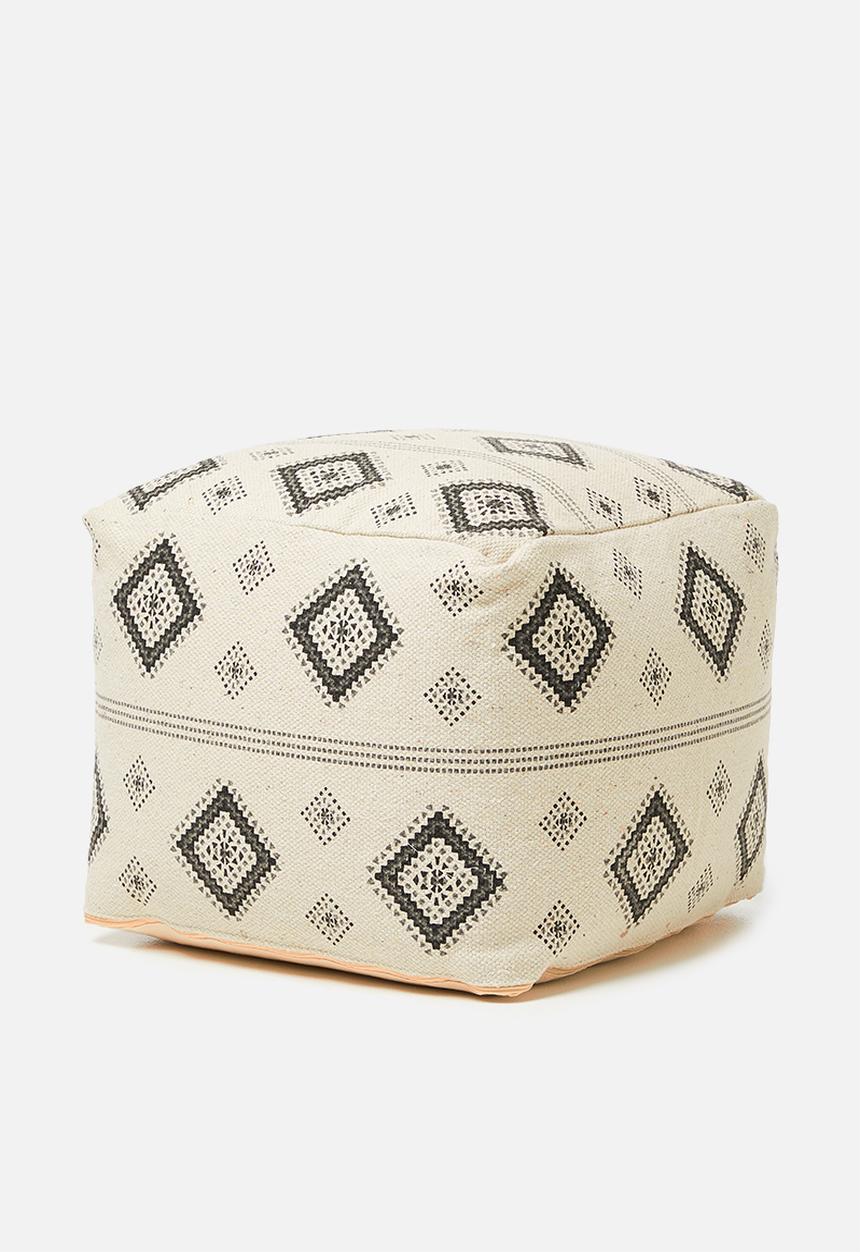 H&S - Maia ottoman - black & cream