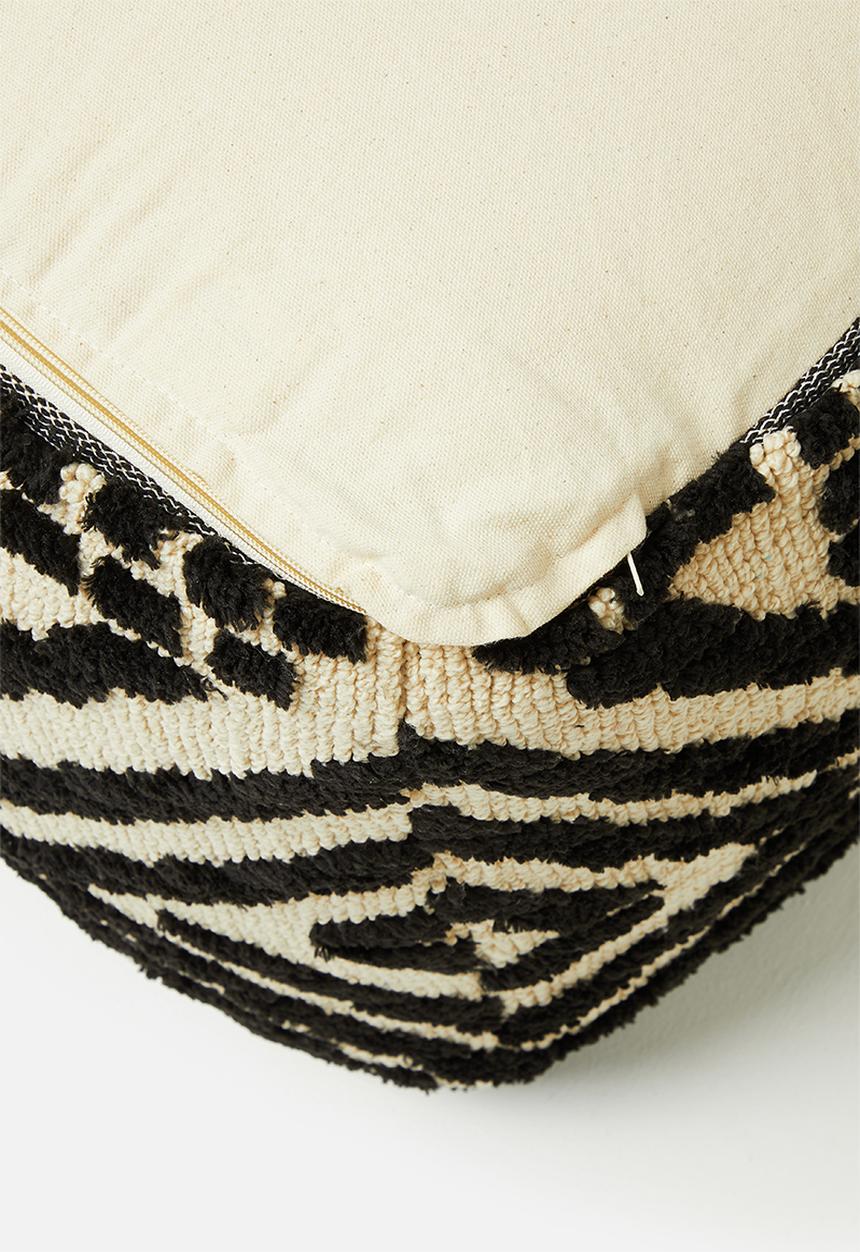 Sixth Floor - Etched pouf - black & white
