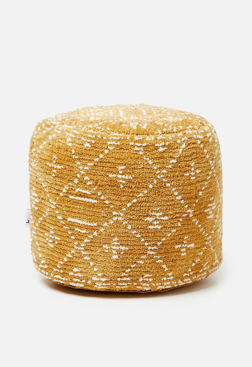 Sixth Floor - Symbol pouf - mustard
