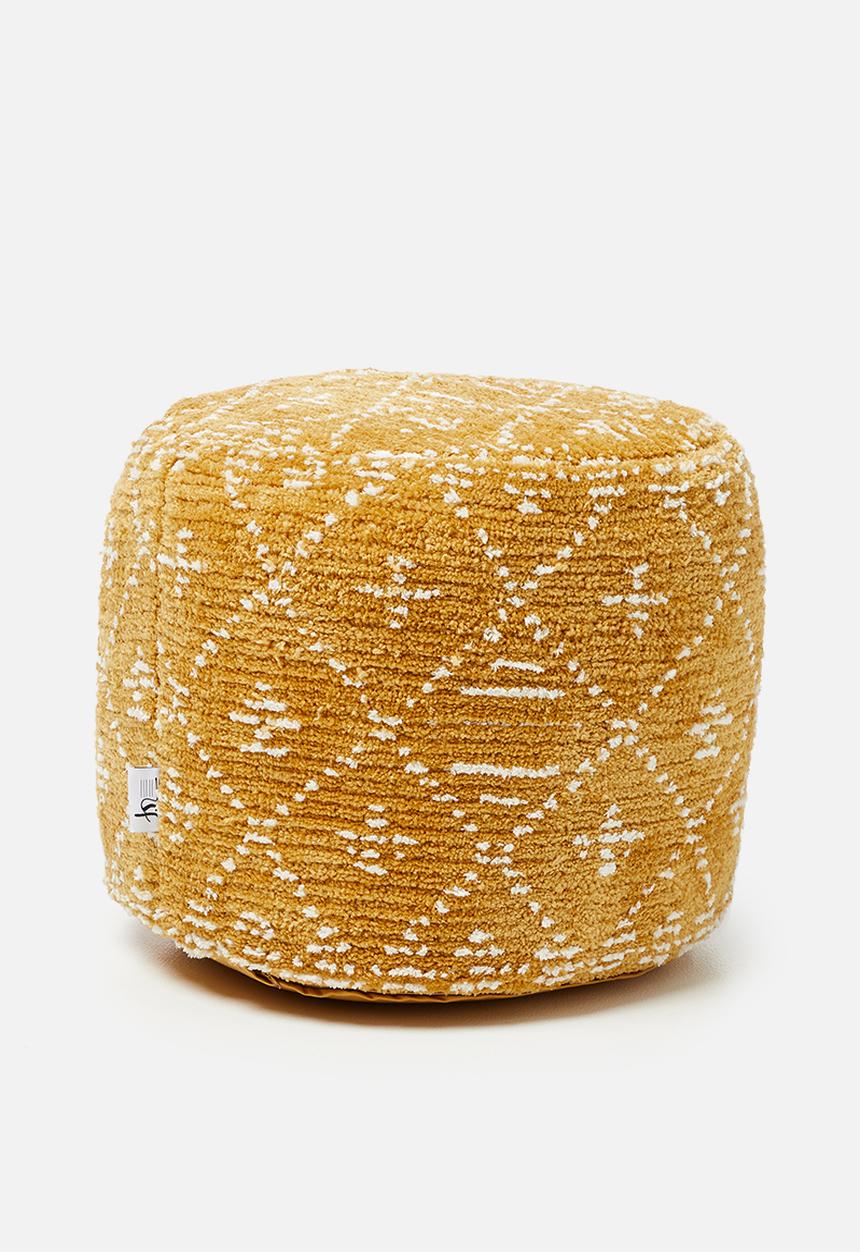 Sixth Floor - Symbol pouf - mustard