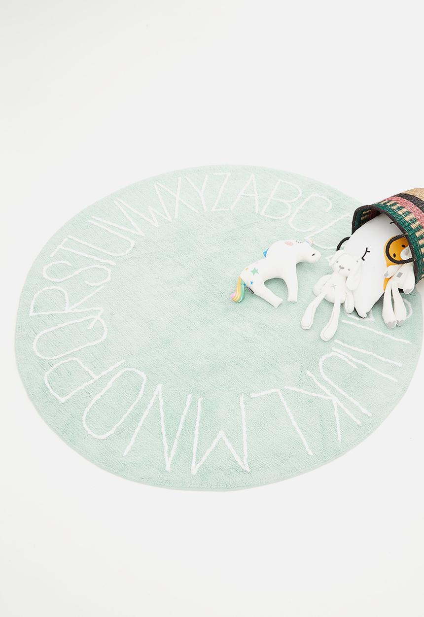 Sixth Floor - Alphabet tufted round rug - blue