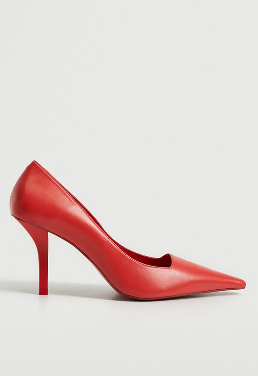 MANGO - Sole leather court heel - dark red